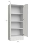 Milan Cream 24x60x15 Wall Cabinet with Drawers