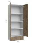 Milan Pecan 24x60x15 Wall Cabinet with Drawers