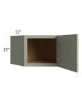 Midtown Pistachio Green Shaker 24x15 Diagonal Corner Wall Cabinet