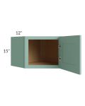 Midtown Mint Green Shaker 24x15 Diagonal Corner Wall Cabinet