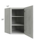 Heather Grey Shaker 24x30 Wall Diagonal Corner Cabinet