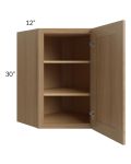 Asheville Rift Oak Shaker 24x30 Diagonal Corner Wall Cabinet