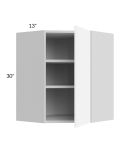 Milan White Matte 24x30 Diagonal Corner Wall Cabinet