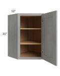 Gramercy Grey Mist 24x30 Diagonal Corner Wall Cabinet