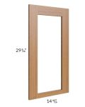 Artisan Walnut Shaker 24x30 Wall Diagonal Corner Glass Door Only with Glass Included