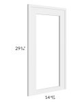 Portland White 24x30 Wall Diagonal Corner Glass Door Only with Glass Included 