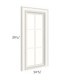 Signature Vanilla 24x30 Wall Diagonal Corner Mullion Glass Door Only with Glass Included