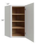 Stratus White 24x36 Diagonal Corner Wall Cabinet