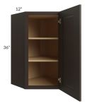 Southport Espresso Shaker 24x36 Wall Diagonal Corner Cabinet