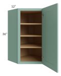 Midtown Mint Green Shaker 24x36 Diagonal Corner Wall Cabinet
