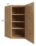 Midtown Timber Shaker 24x36 Diagonal Corner Wall Cabinet