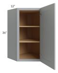 Asheville Grey Shaker 24x36 Diagonal Corner Wall Cabinet