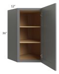 Stratton Dark Grey Shaker 24x36 Wall Diagonal Corner Cabinet 