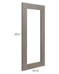 Natural Grey Shaker 24x36 Wall Diagonal Corner Glass Door Only with Glass Included