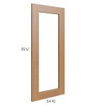 Artisan Walnut Shaker 24x36 Wall Diagonal Corner Glass Door Only with Glass Included