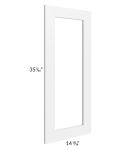 Vista White Shaker 24x36 Wall Diagonal Corner Glass Door Only with Glass Included
