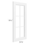 Signature Vanilla 24x36 Wall Diagonal Corner Mullion Glass Door Only with Glass Included