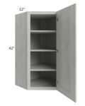 Heather Grey Shaker 24x42 Wall Diagonal Corner Cabinet