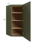Midtown Hunter Green Shaker 24x42 Diagonal Corner Wall Cabinet