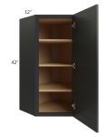 Midtown Black Shaker 24x42 Diagonal Corner Wall Cabinet