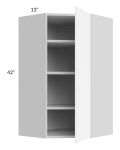 Milan White Matte 24x42 Diagonal Corner Wall Cabinet
