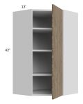 Milan Pecan 24x42 Diagonal Corner Wall Cabinet