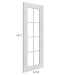Heather Grey Shaker 24x42 Wall Diagonal Corner Mullion Glass Door Only with Glass Included