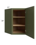 Midtown Hunter Green Shaker 27x30 Diagonal Corner Wall Cabinet