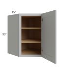 Midtown Painted Grey Shaker 27x30 Diagonal Corner Wall Cabinet