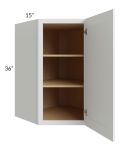 Stratton White Shaker 27x36 Wall Diagonal Corner Cabinet