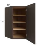 Tuscan Kona Brown 27x36 Diagonal Corner Wall Cabinet
