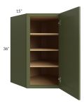 Midtown Hunter Green Shaker 27x36 Diagonal Corner Wall Cabinet