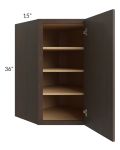 Vienna Kona Brown 27x36 Diagonal Corner Wall Cabinet