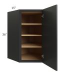 Vienna Black 27x36 Diagonal Corner Wall Cabinet