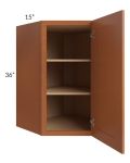 Lexington Cinnamon Glaze 27x36 Wall Diagonal Corner Cabinet