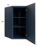 Portland Navy Blue 27x36x15 Wall Diagonal Corner Cabinet