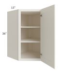 Signature Vanilla Glaze 27x36x15 Wall Diagonal Corner Cabinet