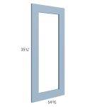 Sky Blue Shaker 27x36x15 Wall Diagonal Corner Glass Door Only with Glass Included