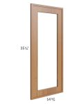 Portland Walnut 27x36x15 Wall Diagonal Corner Glass Door Only with Glass Included 
