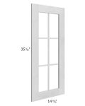Heather Grey Shaker 27x36x15 Wall Diagonal Corner Mullion Glass Door Only with Glass Included
