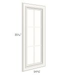 Signature Vanilla 27x36x15 Wall Diagonal Corner Mullion Glass Door Only with Glass Included