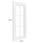 Providence White 27x36x15 Wall Diagonal Corner Mullion Glass Door Only with Glass Included