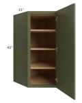 Midtown Hunter Green Shaker 27x42 Diagonal Corner Wall Cabinet