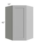 Midtown Painted Grey Shaker 27x42 Diagonal Corner Wall Cabinet