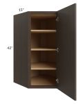 Vienna Kona Brown 27x42 Diagonal Corner Wall Cabinet