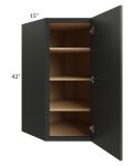 Vienna Black 27x42 Diagonal Corner Wall Cabinet
