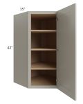Stratton Light Grey Shaker 27x42 Wall Diagonal Corner Cabinet