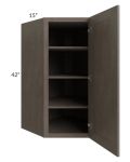 Natural Grey Shaker 27x42x15 Wall Diagonal Corner Cabinet