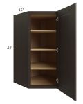 Southport Espresso Shaker 27x42 Wall Diagonal Corner Cabinet