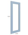 Sky Blue Shaker 27x42x15 Wall Diagonal Corner Glass Door Only with Glass Included